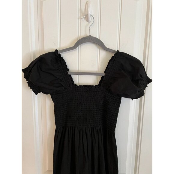O.P.T Square Neck Black Smocked‎ Maxi Dress Puff Sleeve Sz S - Picture 3 of 7